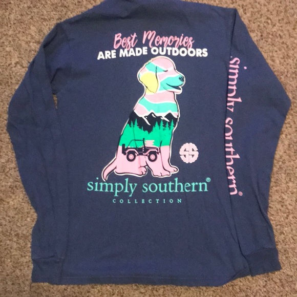 2 Simply Southern Tees. Blue and light green - Picture 2 of 4